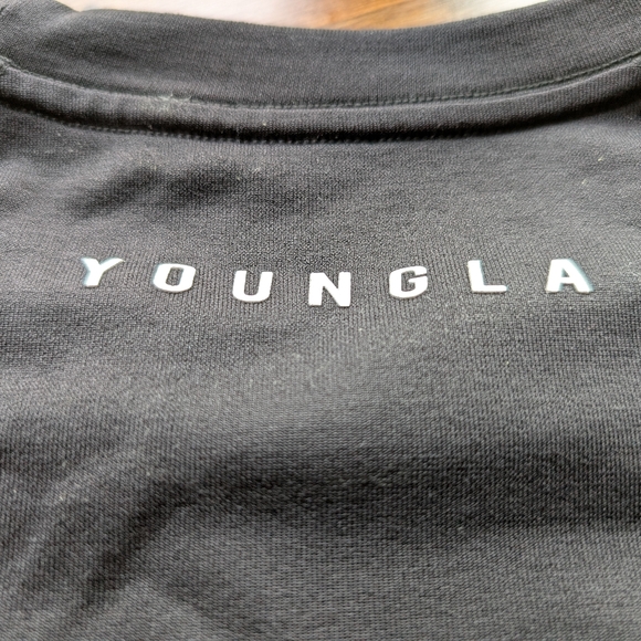 YoungLA "Stealth" Black Compression Men's Workout Shirt - Picture 7 of 7